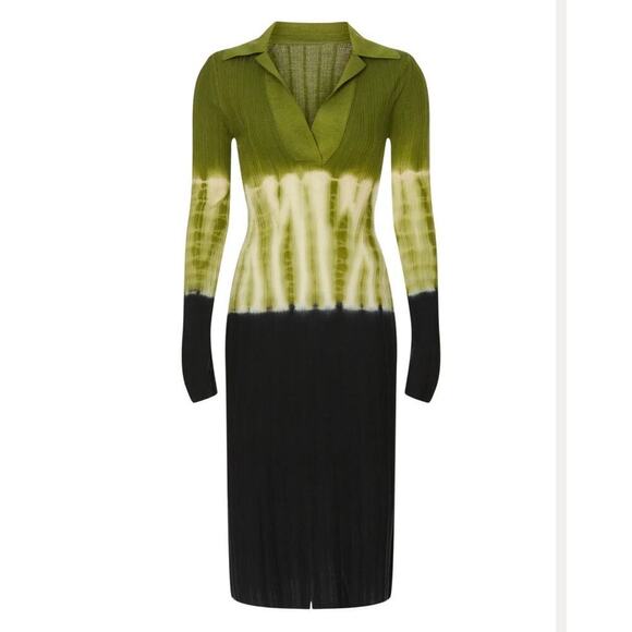 Proenza Schouler White Label Wool Dip Dyed A-Line Midi Dress Green Size S NWT - Picture 1 of 13